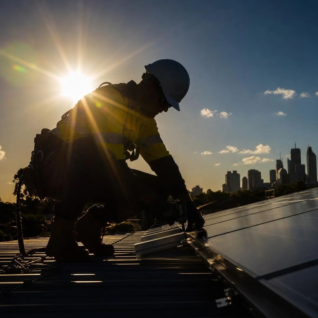 Solar electrician working in Blacktown